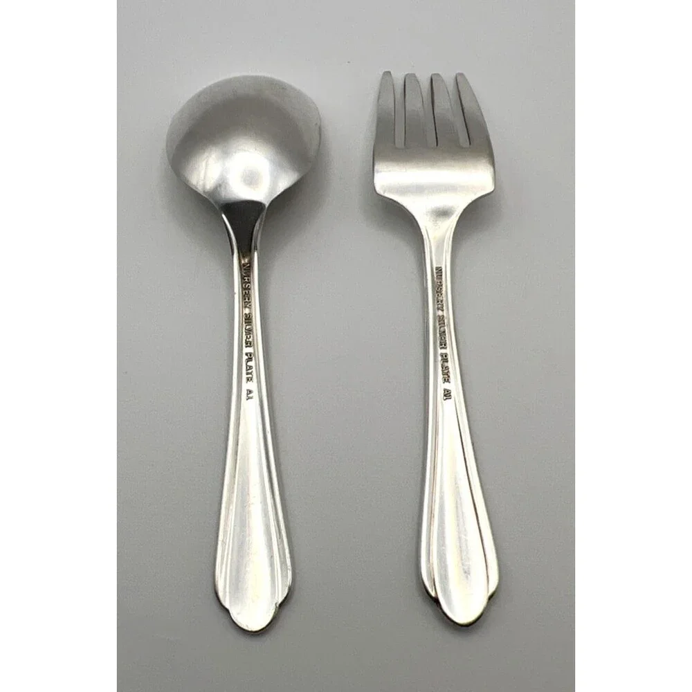 Vintage Nursery Silver Plate A1 2-pc Set